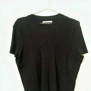Abercrombie Black Short Sleeve Ribbed Sweater